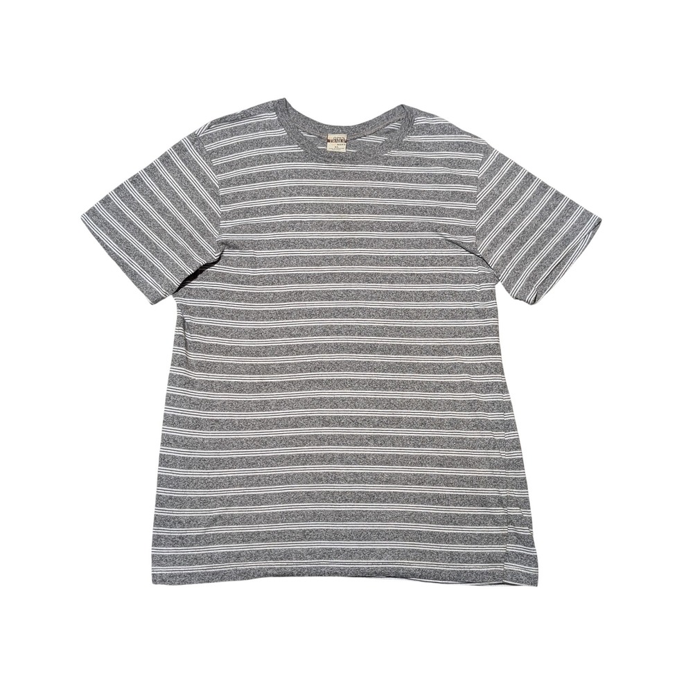 Open Trails T-Shirt Men XL Gray Striped Short Sleeve Crew Neck Casual Heathered